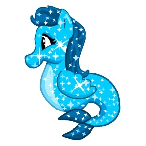 Aqua Glitter Hippocamp